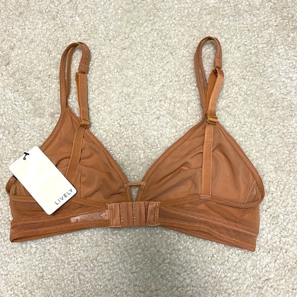 NWT LIVELY THE MESH TRIM BRALETTE: WARM OAK- SIZE S - Picture 5 of 6